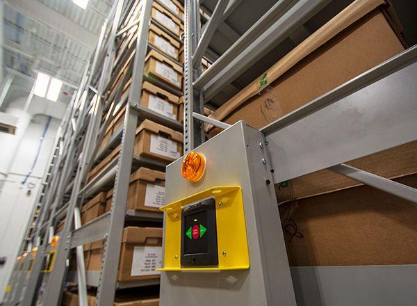 powered evidence storage system in warehouse