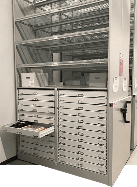 museum flat file shelving system