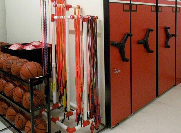 spacesaver school athletic equipment storage solutions